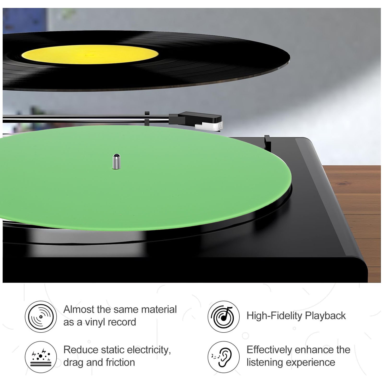 Vinyl Record Cleaner - Platter Slipmat Acryl Draaitafel Slip Mat